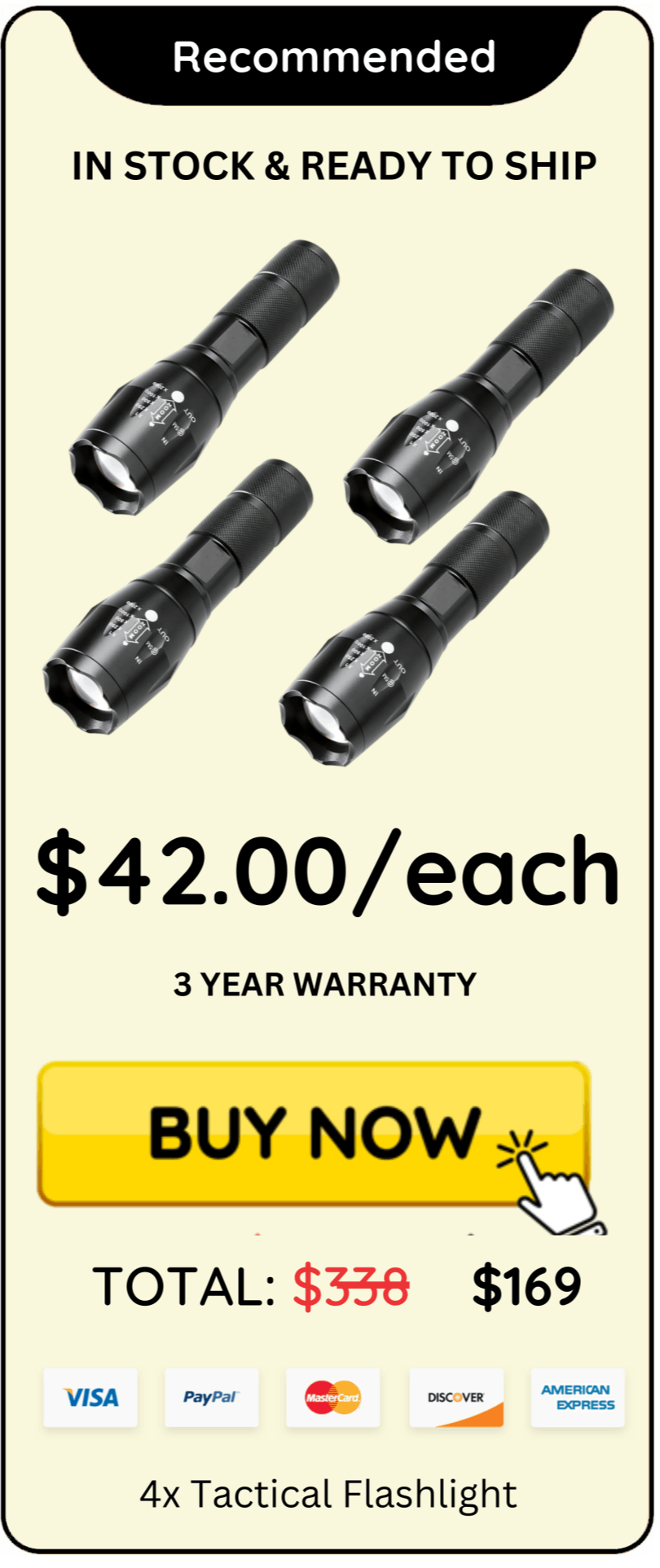 Tactical Flashlight Package price