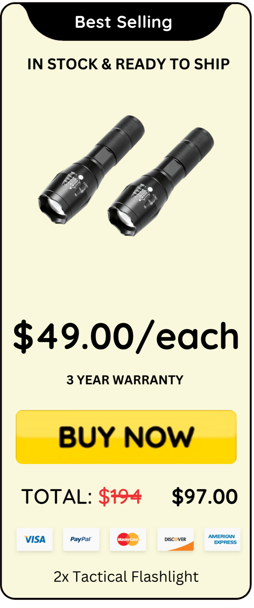 Tactical Flashlight offer price